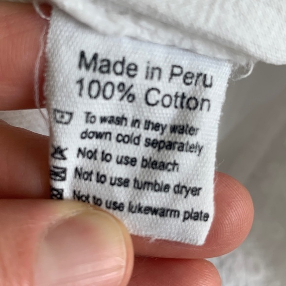 Caamano white cotton blouse made in Peru 100% cotton - Picture 9 of 10